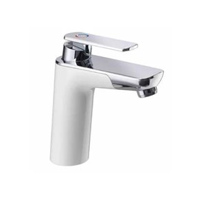 T30W ... Single Lever Vector White & Chrome Mixer Tap with Microswitch 33mm