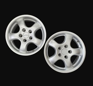 WAISH ... INTRA Alloy Wheels Set of 2 SILVER 15" 5 Stud, Rims Only SECOND HAND