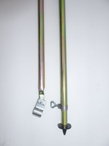 AP3 ... UK Awning Vertical Wall Pole with Foot & Steel Screw Clamp