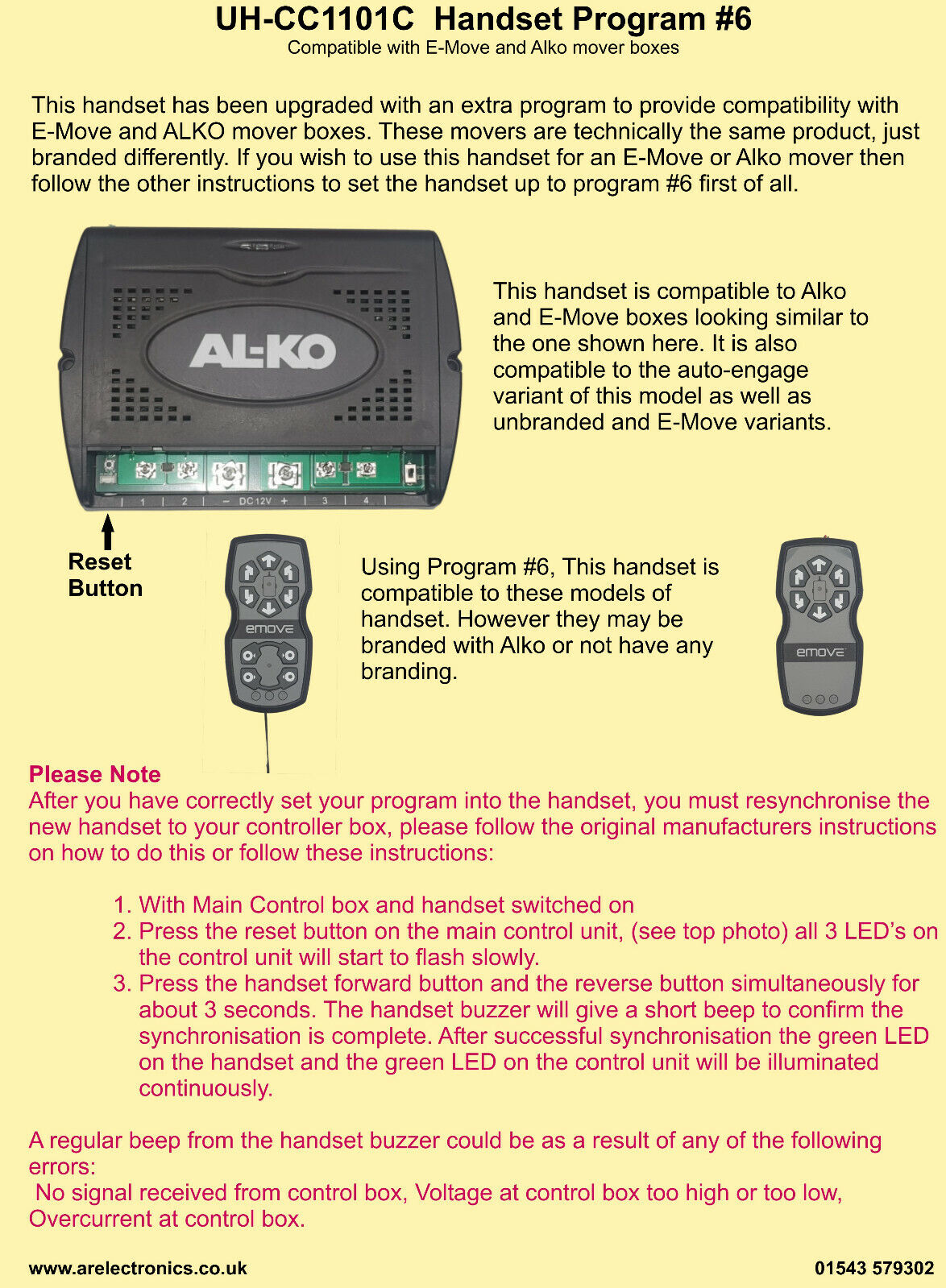 MMR7 Universal Remote for Various Motor Movers - Quality Caravans and ...