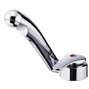 T5A ... Reich 90° 33mm Shaft Twist Single Lever Chrome Mixer With Swing Grip & Offset Microswitch