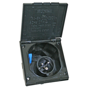 MF2 Black Flush Fitting 230V Mains Inlet Plug & Box BLACK