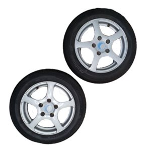 WCL5SH ... LUNAR Alloy Wheel & Tyre, Set of 2 SILVER 14" 5 Stud SECOND HAND