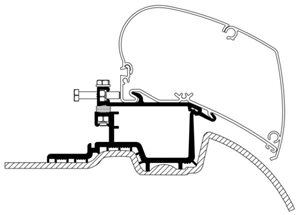 Thule Awning Bracket For Sprinter 2007+/ VW 2006-2016 - Series 6 Awnings DS