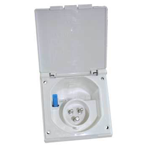MF2 White Flush Fitting 230V Mains Inlet Plug & Box WHITE
