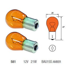 L58 Amber BAU15S 21w Autolamp OFFSET PINS