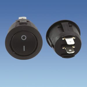 PS26 Black Circular On/Off Rocker Switch
