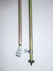 AP3 UK Awning Vertical Wall Pole with Foot & Steel Screw Clamp